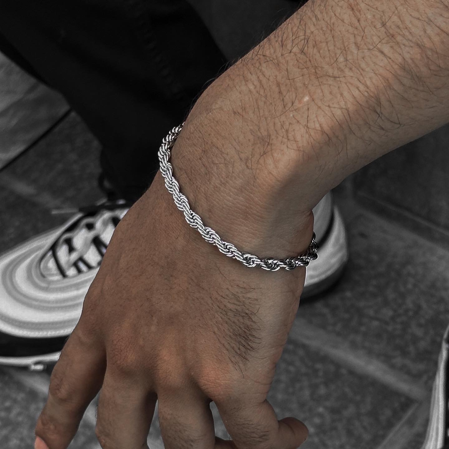 Rope chain bracelet 5mm (stainless steel)