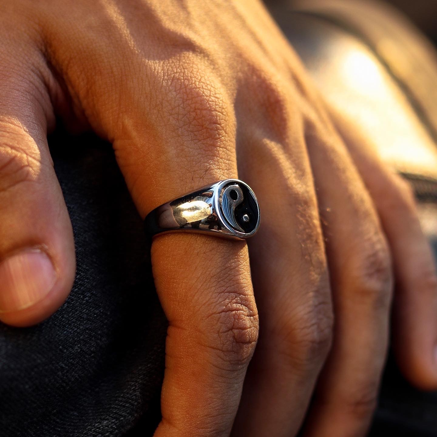 Ying yang ring (stainless steel)