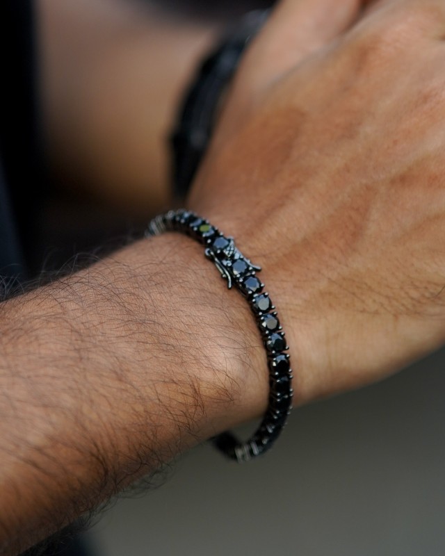 Black zircon tennis bracelet